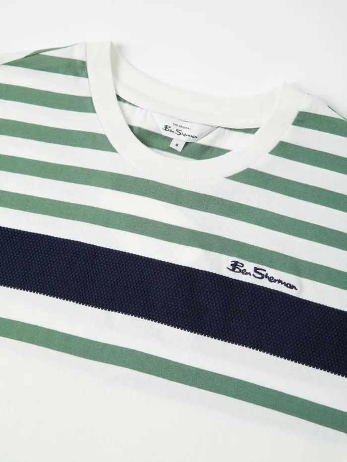 Men Ben Sherman TShirts and Graphic Tees Signature Jersey Stripe Tee 8211 White Men Ben Sherman TShirts and Graphic Tees Signature Jersey Stripe Tee 8211 White