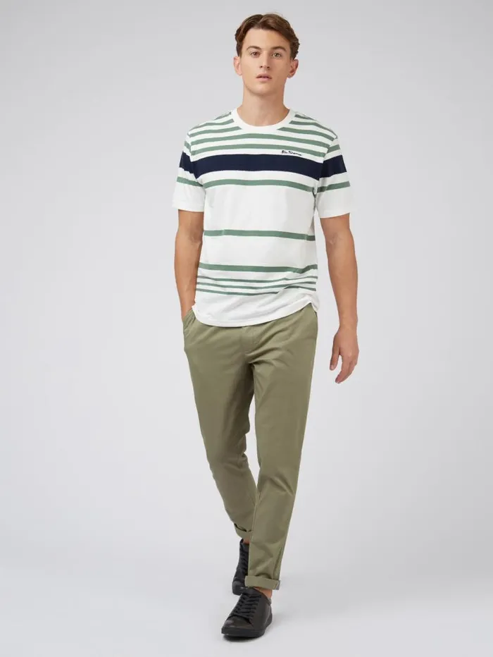 Men Ben Sherman TShirts and Graphic Tees Signature Jersey Stripe Tee 8211 White Men Ben Sherman TShirts and Graphic Tees Signature Jersey Stripe Tee 8211 White
