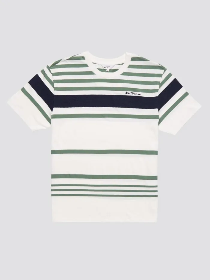 Men Ben Sherman TShirts and Graphic Tees Signature Jersey Stripe Tee 8211 White Men Ben Sherman TShirts and Graphic Tees Signature Jersey Stripe Tee 8211 White