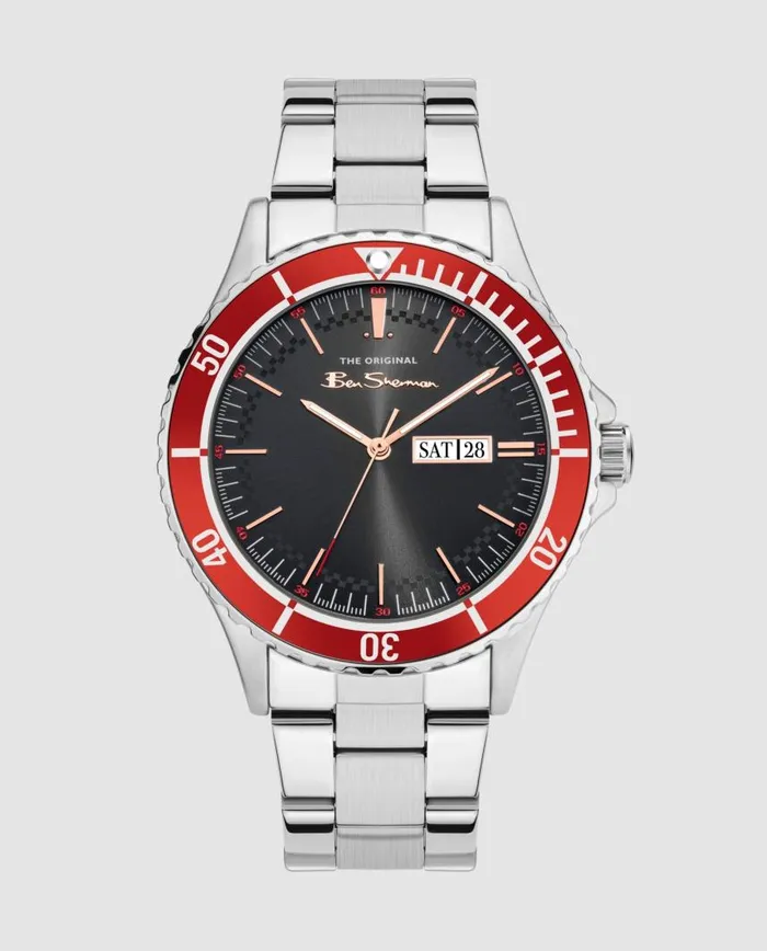 Men Ben Sherman Watches Stainless Steel Strap Watch 44mm 8211 SilverBlackSilver Men Ben Sherman Watches Stainless Steel Strap Watch 44mm 8211 SilverBlackSilver