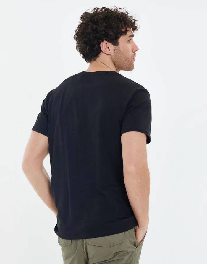 Men Black Cotton Slub Graphic Short Sleeve TShirt Threadbare TShirts Men Black Cotton Slub Graphic Short Sleeve TShirt Threadbare TShirts