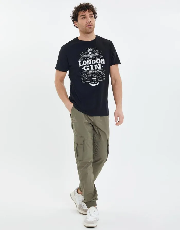 Men Black Cotton Slub Graphic Short Sleeve TShirt Threadbare TShirts Men Black Cotton Slub Graphic Short Sleeve TShirt Threadbare TShirts