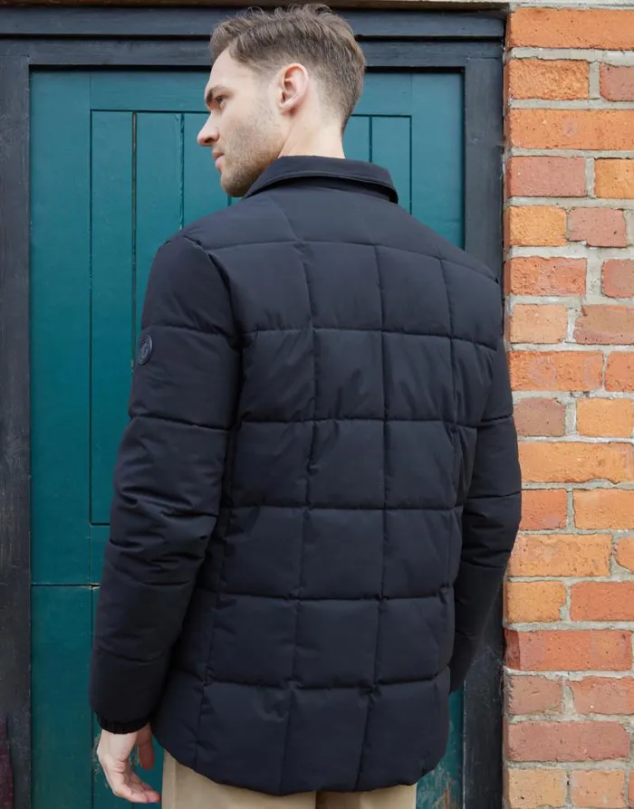 Men Black Lightweight Collared Quilted Jacket Threadbare Jackets Men Black Lightweight Collared Quilted Jacket Threadbare Jackets