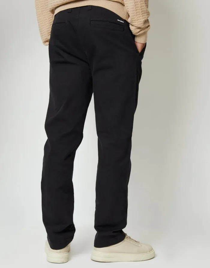 Men Black Straight Leg Stretch Canvas Trousers Threadbare Chinos Men Black Straight Leg Stretch Canvas Trousers Threadbare Chinos