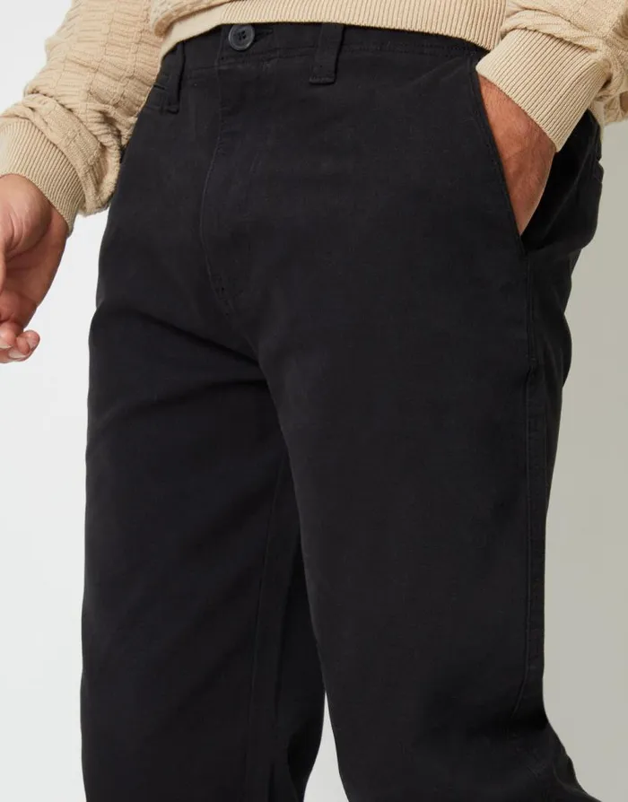 Men Black Straight Leg Stretch Canvas Trousers Threadbare Chinos Men Black Straight Leg Stretch Canvas Trousers Threadbare Chinos