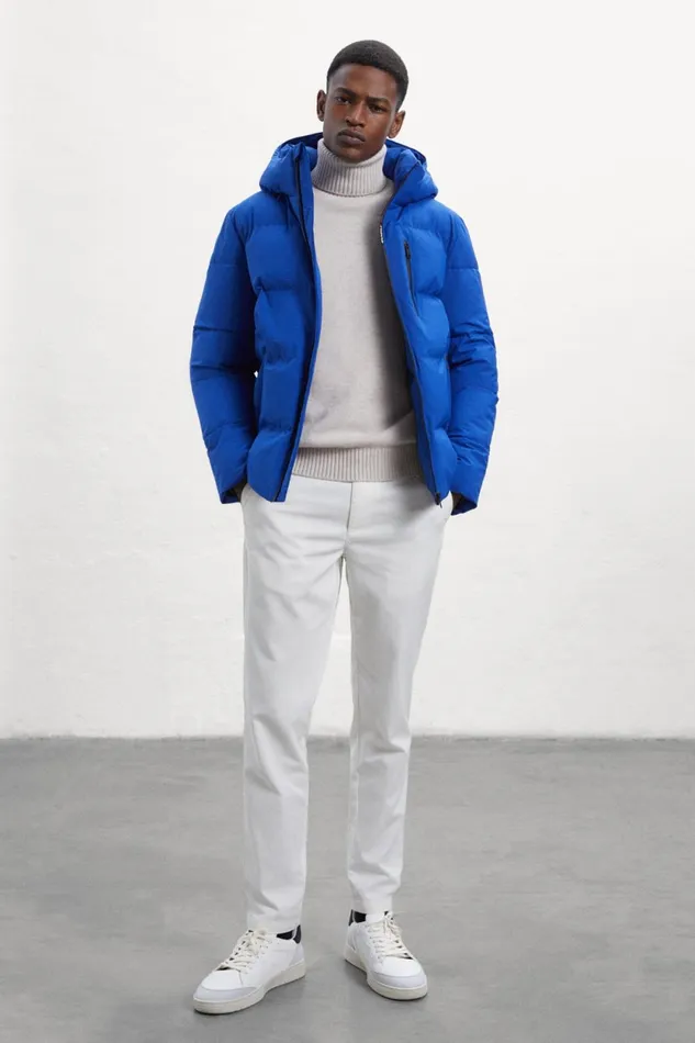 Men Blue Bazon Jacket Ecoalf Coats And Jackets
