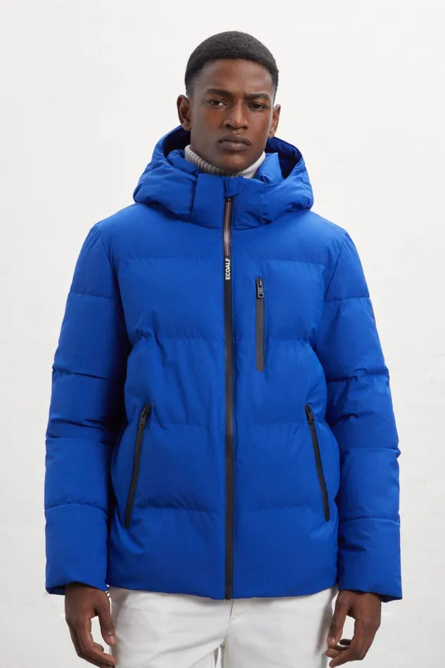 Men Blue Bazon Jacket Ecoalf Coats And Jackets