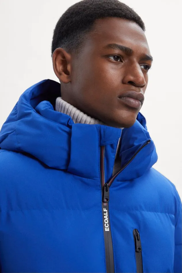 Men Blue Bazon Jacket Ecoalf Coats And Jackets