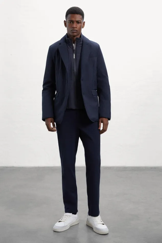 Men Blue Bona Blazer Ecoalf Coats And Jackets