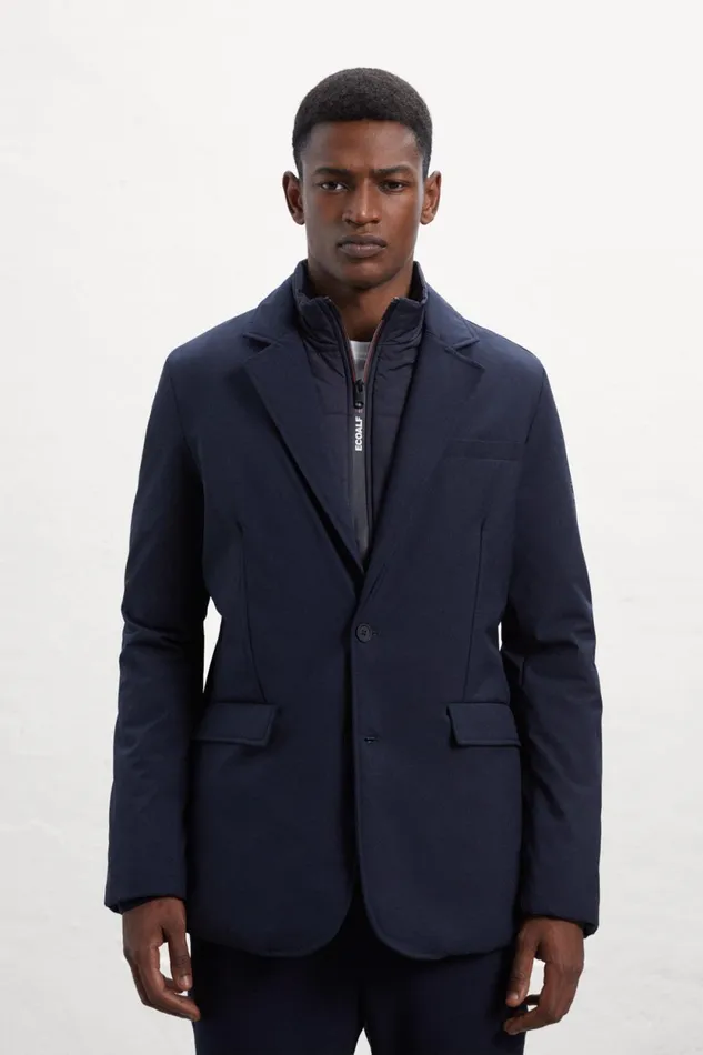 Men Blue Bona Blazer Ecoalf Coats And Jackets