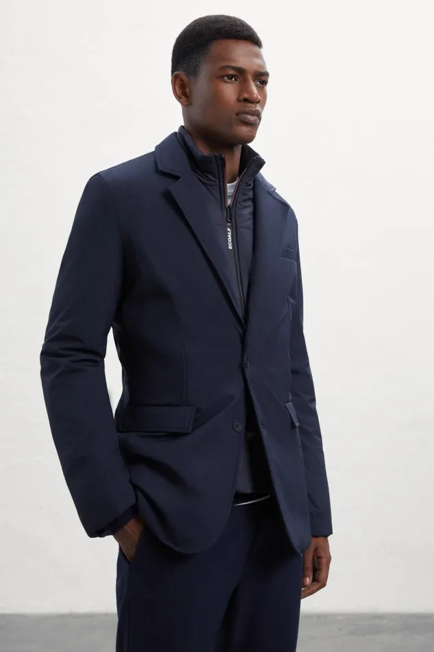 Men Blue Bona Blazer Ecoalf Coats And Jackets