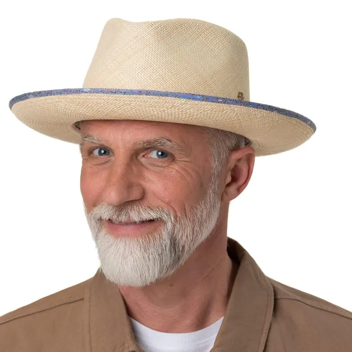 Men Bogart Hats Mayser Arian Flower Panamahut Zechbauer Naturblau
