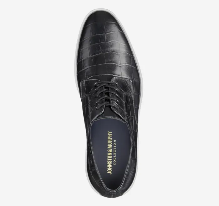 Men Bolivar Plain Toe Black Croc Embossed Calfskin JohnstonandMurphy LaceUps Men Bolivar Plain Toe Black Croc Embossed Calfskin JohnstonandMurphy LaceUps