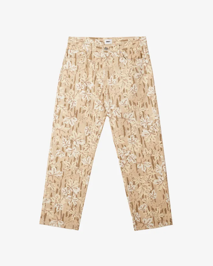 Men BOTTOMS OBEY Clothing HARDWORK PRINTED DENIM Peyote Multi