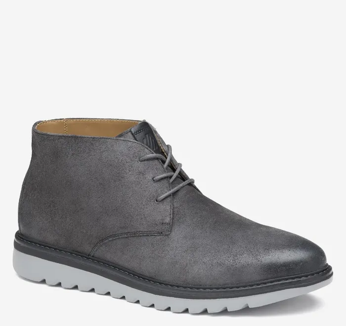 Men Braydon Chukka Charcoal Waxed Suede JohnstonandMurphy LaceUps
