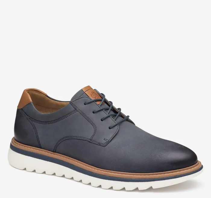 Men Braydon Plain Toe Navy Oiled Nubuck JohnstonandMurphy LaceUps
