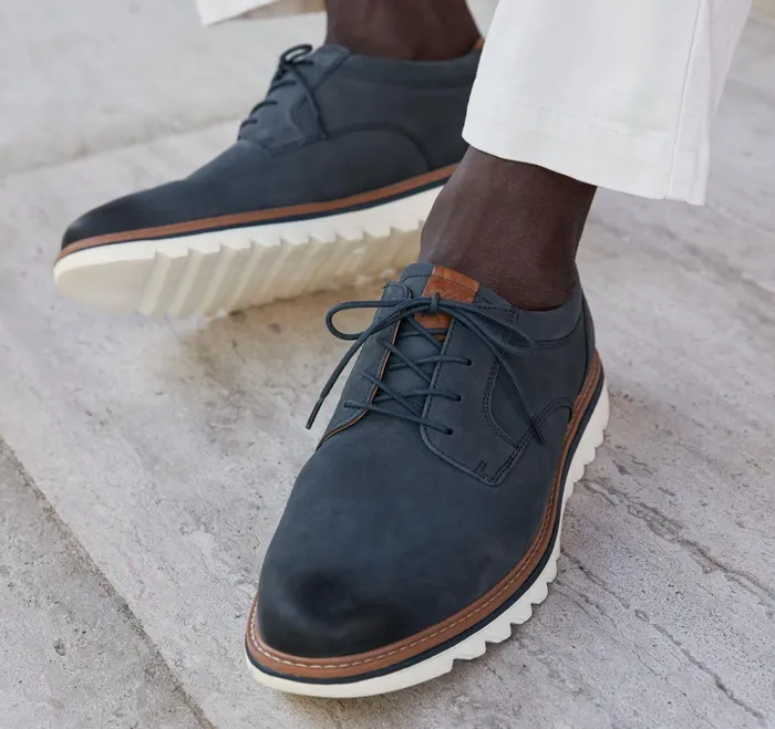 Men Braydon Plain Toe Navy Oiled Nubuck JohnstonandMurphy LaceUps Men Braydon Plain Toe Navy Oiled Nubuck JohnstonandMurphy LaceUps