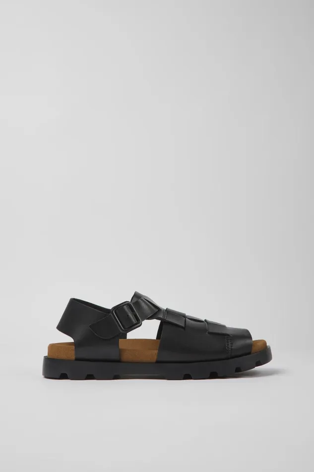 Men Brutus Sandal Black Leather Sandals Camper Sandals Men Brutus Sandal Black Leather Sandals Camper Sandals