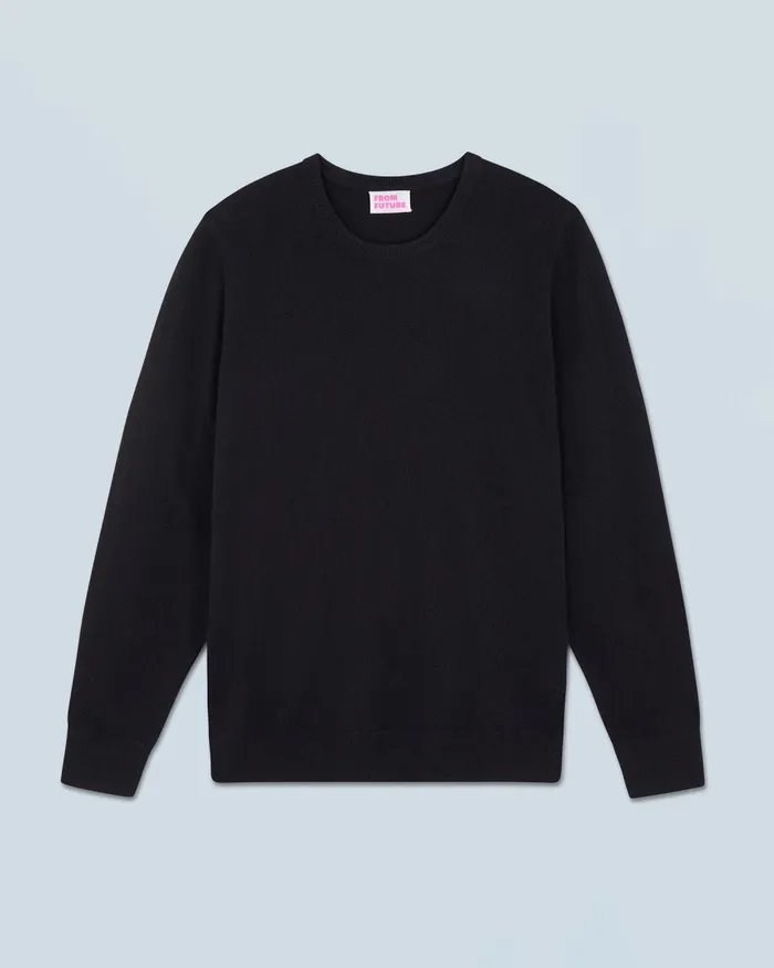 Men Cashmere Sweaters From Future Basic Crewneck Sweater Black