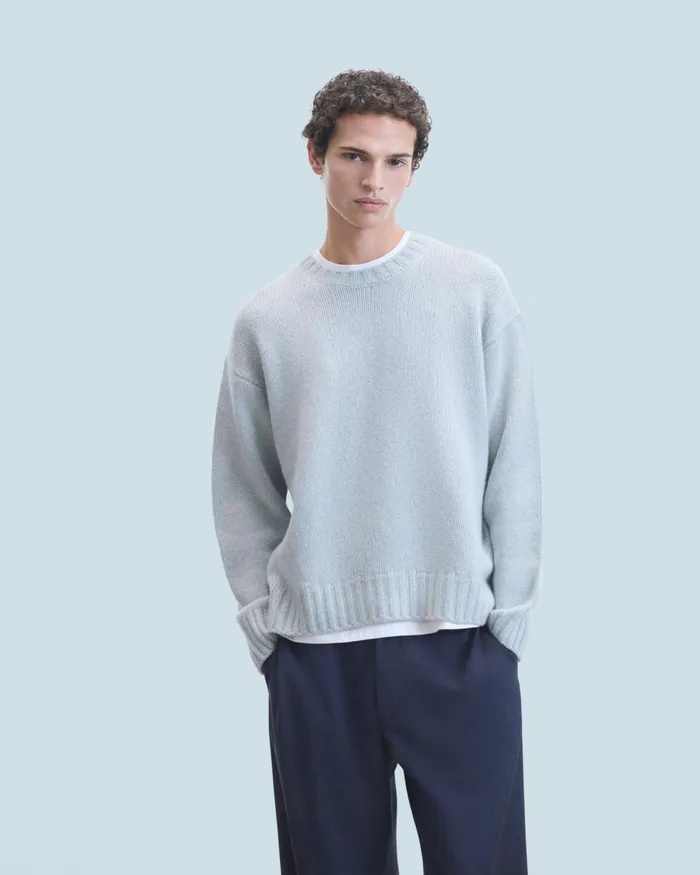 Men Cashmere Sweaters From Future Crewneck Sweater Gray Stone