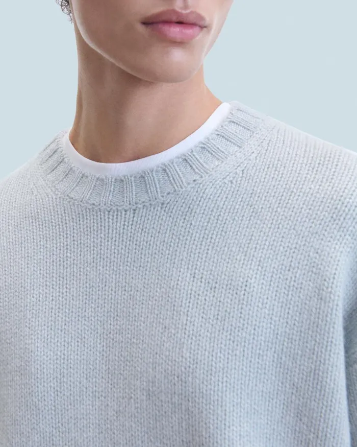 Men Cashmere Sweaters From Future Crewneck Sweater Gray Stone