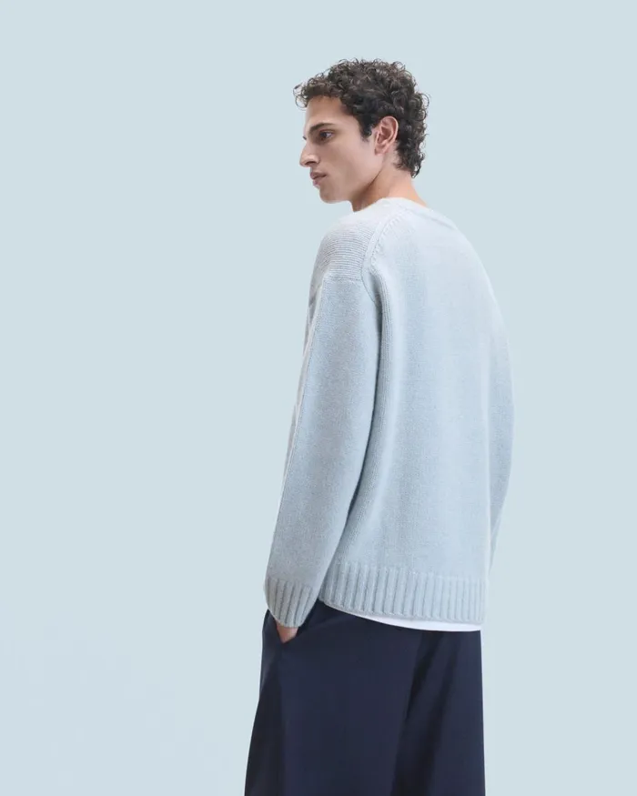 Men Cashmere Sweaters From Future Crewneck Sweater Gray Stone