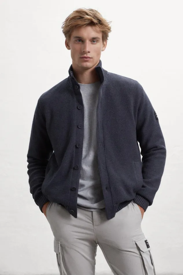 Men Caviar Troca Knitted Jumper Ecoalf Knitwear