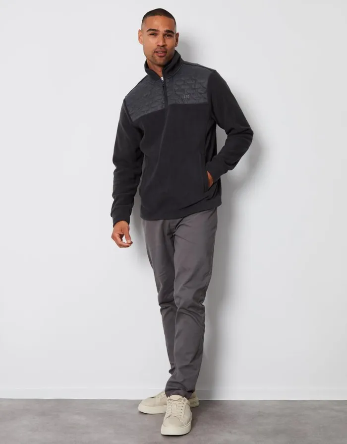 Men Charcoal Onion Quilted Quarter Zip Fleece Threadbare Sweatshirts Men Charcoal Onion Quilted Quarter Zip Fleece Threadbare Sweatshirts