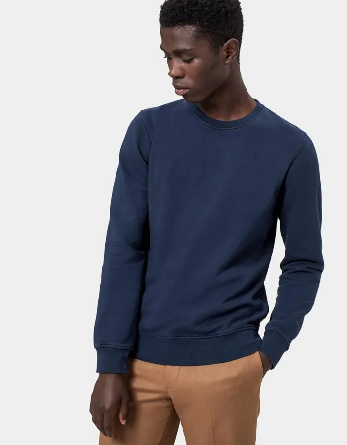 Men Crewneck Sweatshirts Colorful Standard Classic Organic Crew Snow Melange