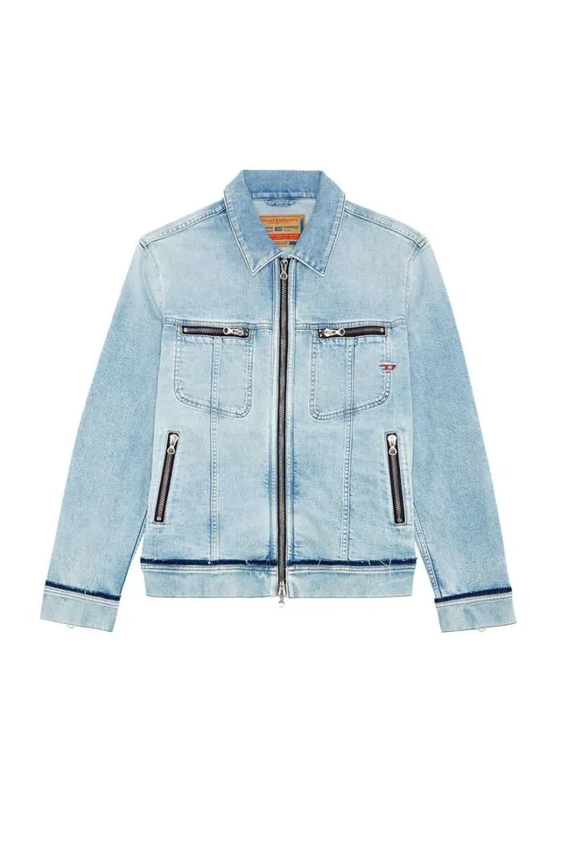 Men DBarcyRe Light Blue Diesel Outerwear And Jackets Men DBarcyRe Light Blue Diesel Outerwear And Jackets