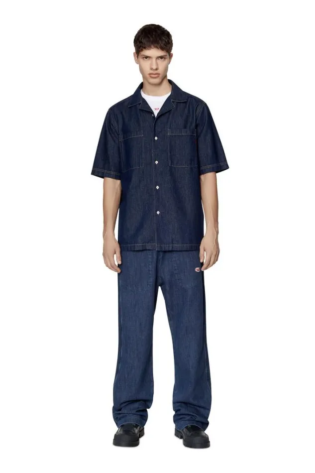 Men DParoshort Dark Blue Diesel Shirts