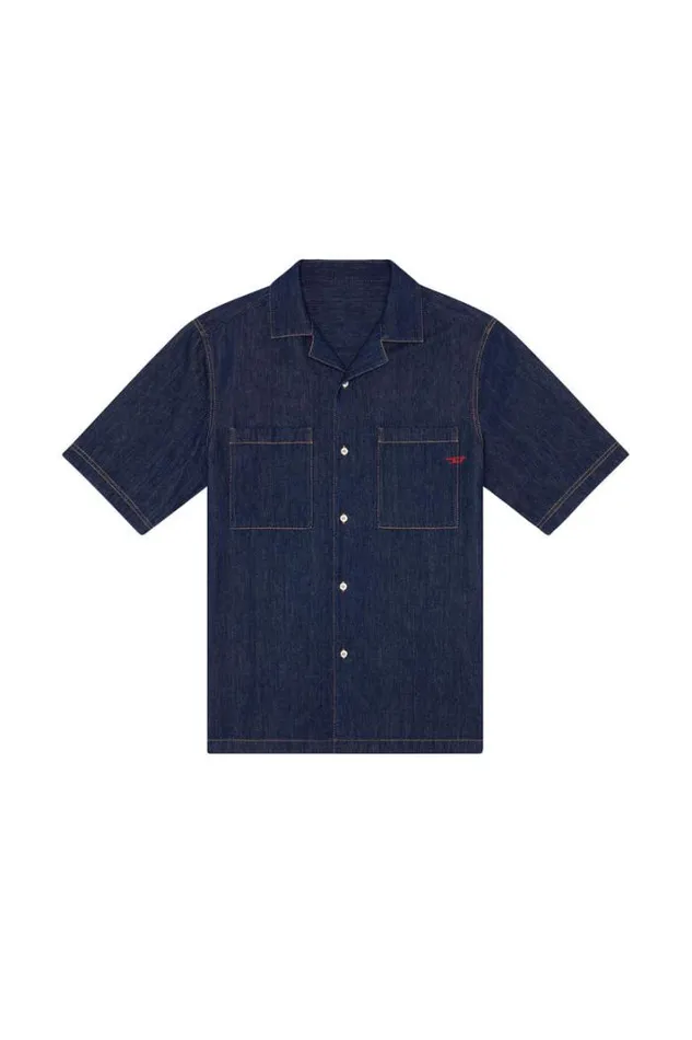 Men DParoshort Dark Blue Diesel Shirts Men DParoshort Dark Blue Diesel Shirts