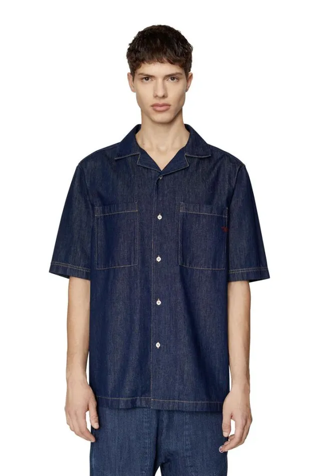Men DParoshort Dark Blue Diesel Shirts Men DParoshort Dark Blue Diesel Shirts