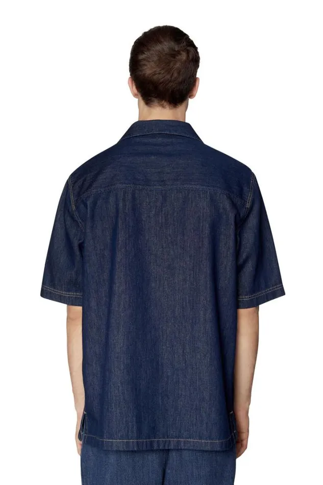 Men DParoshort Dark Blue Diesel Shirts Men DParoshort Dark Blue Diesel Shirts