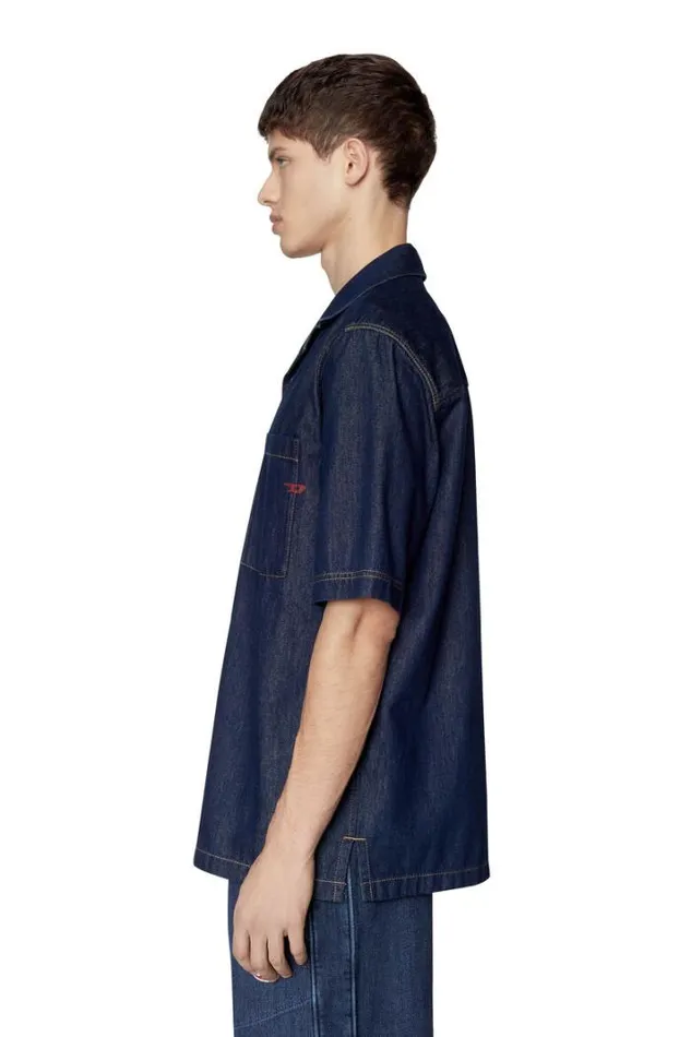 Men DParoshort Dark Blue Diesel Shirts Men DParoshort Dark Blue Diesel Shirts