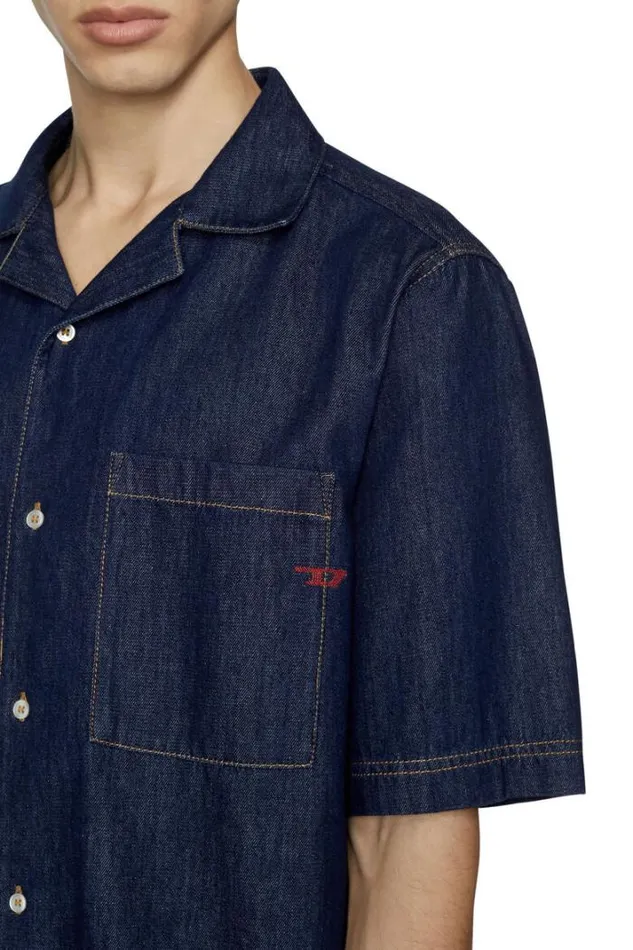 Men DParoshort Dark Blue Diesel Shirts Men DParoshort Dark Blue Diesel Shirts