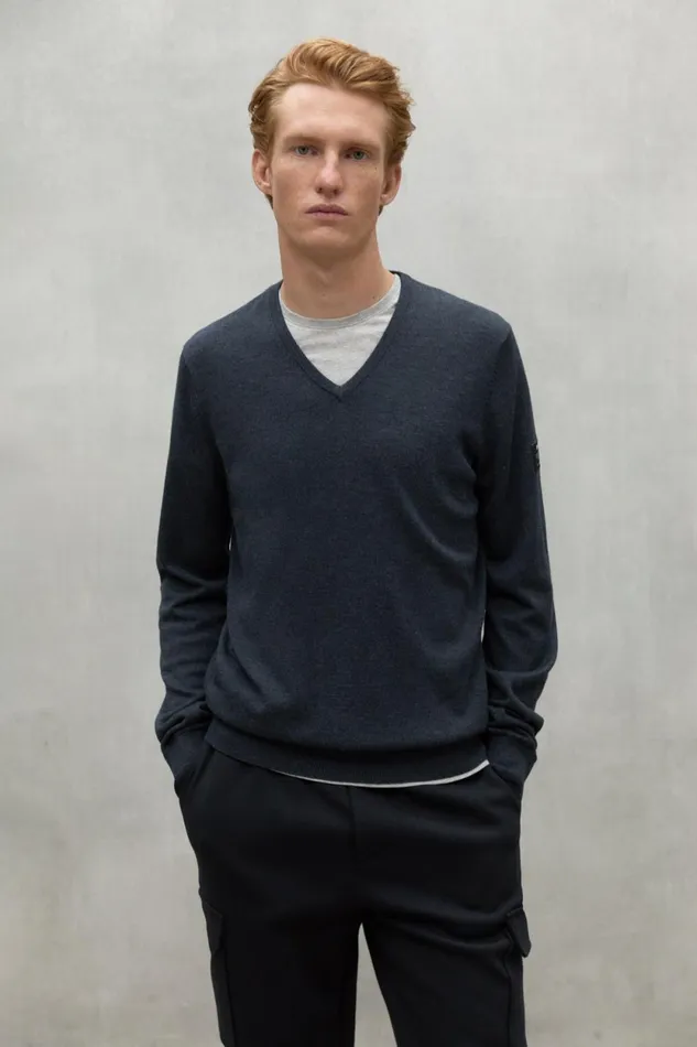 Men Dark Grey Ferro Sweater Ecoalf Knitwear
