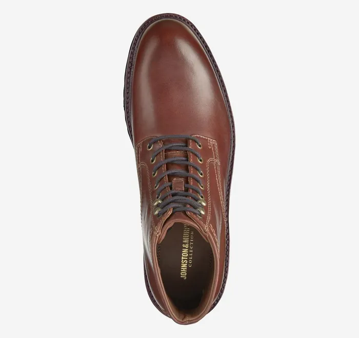 Men Dudley Lug Plain Toe Boot Mahogany Full Grain JohnstonandMurphy LaceUps Men Dudley Lug Plain Toe Boot Mahogany Full Grain JohnstonandMurphy LaceUps
