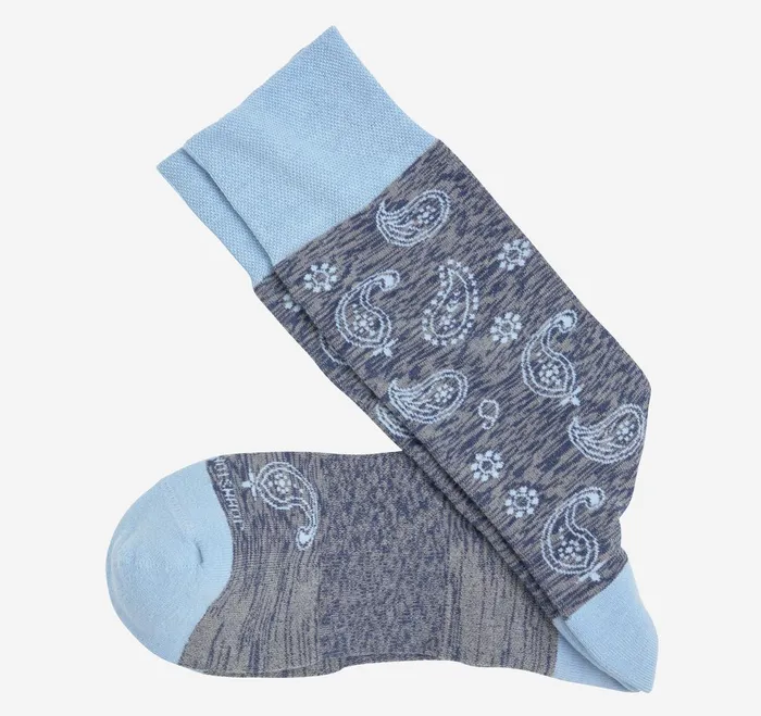 Men First In Comfort Socks Navy Paisley JohnstonandMurphy Socks