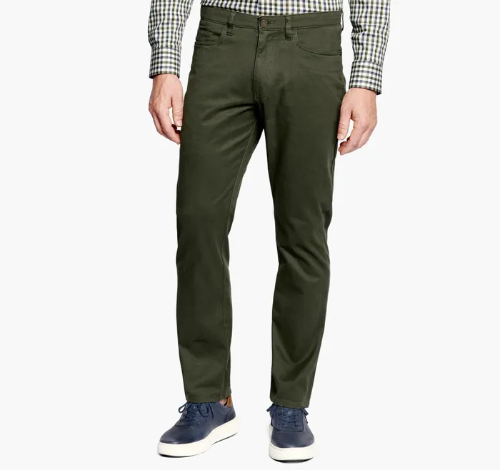 Men FivePocket Pants Dark Olive JohnstonandMurphy Pants and Jeans