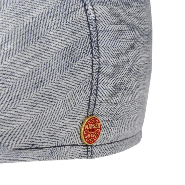 Men Flat Caps Mayser Jasper Twotone Linen Flat Cap Blue Men Flat Caps Mayser Jasper Twotone Linen Flat Cap Blue