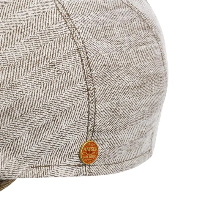 Men Flat Caps Mayser Jasper Twotone Linen Flat Cap Blue Men Flat Caps Mayser Jasper Twotone Linen Flat Cap Blue
