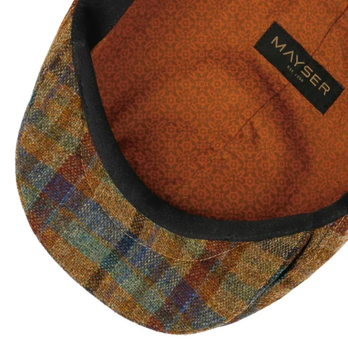 Men Flat Caps Mayser Lennart Check Shetland Flat Cap Beige Men Flat Caps Mayser Lennart Check Shetland Flat Cap Beige