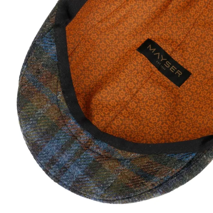 Men Flat Caps Mayser Lennart Check Shetland Flat Cap Beige Men Flat Caps Mayser Lennart Check Shetland Flat Cap Beige