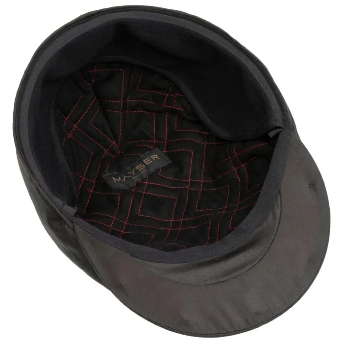 Men Flat Caps Mayser Matteo Plus Waxed Cotton Flat Cap Black Men Flat Caps Mayser Matteo Plus Waxed Cotton Flat Cap Black
