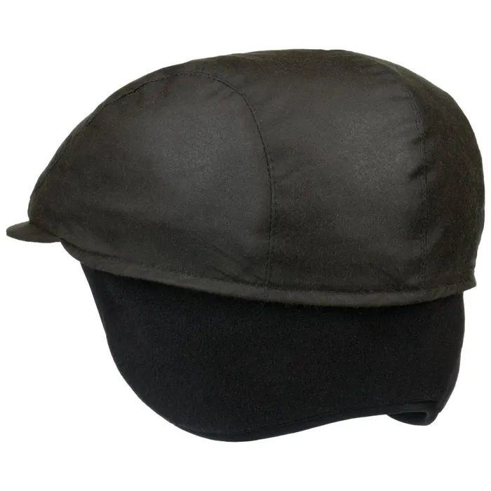 Men Flat Caps Mayser Matteo Plus Waxed Cotton Flat Cap Black Men Flat Caps Mayser Matteo Plus Waxed Cotton Flat Cap Black