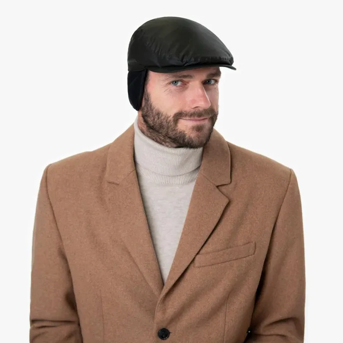 Men Flat Caps Mayser Matteo Plus Waxed Cotton Flat Cap Black Men Flat Caps Mayser Matteo Plus Waxed Cotton Flat Cap Black