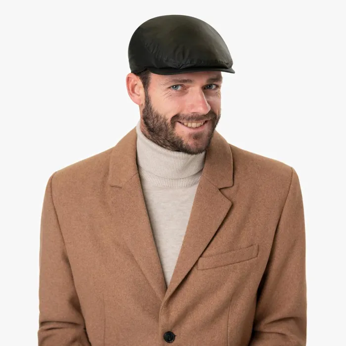 Men Flat Caps Mayser Matteo Plus Waxed Cotton Flat Cap Black Men Flat Caps Mayser Matteo Plus Waxed Cotton Flat Cap Black
