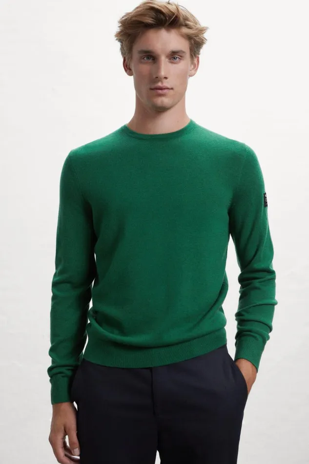 Men Green Bayona Knitted Jumper Ecoalf Knitwear