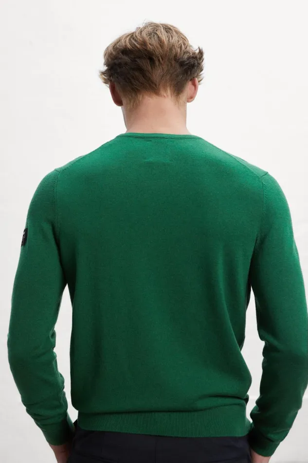 Men Green Bayona Knitted Jumper Ecoalf Knitwear